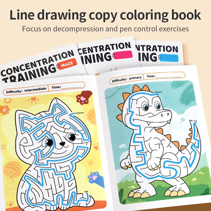AliExpress Maze Game Book Enhancing Cognitive Development Attention Training Specific Concentration Puzzle Colorful Pages for Age 3-8, view 2