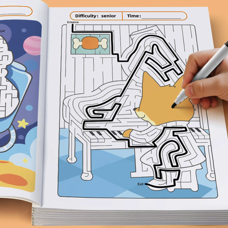 AliExpress Maze Game Book Enhancing Cognitive Development Attention Training Specific Concentration Puzzle Colorful Pages for Age 3-8, view 4