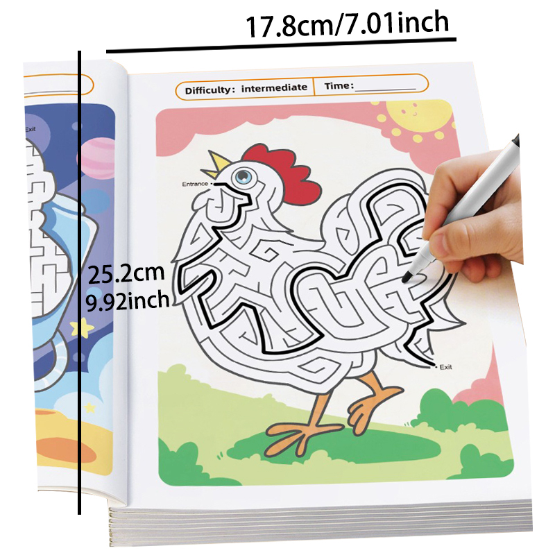 AliExpress Maze Game Book Enhancing Cognitive Development Attention Training Specific Concentration Puzzle Colorful Pages for Age 3-8, view 5