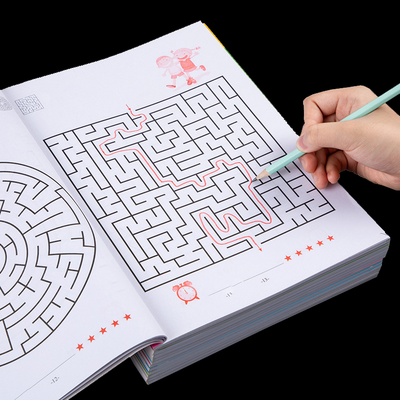 AliExpress Maze Training Book, Used to Improve Concentration, a Puzzle Game Designed to Enhance Students' Thinking and Attention, an Intellectual Development Toy, a Fun Holiday Gift, a Maze Game Book.