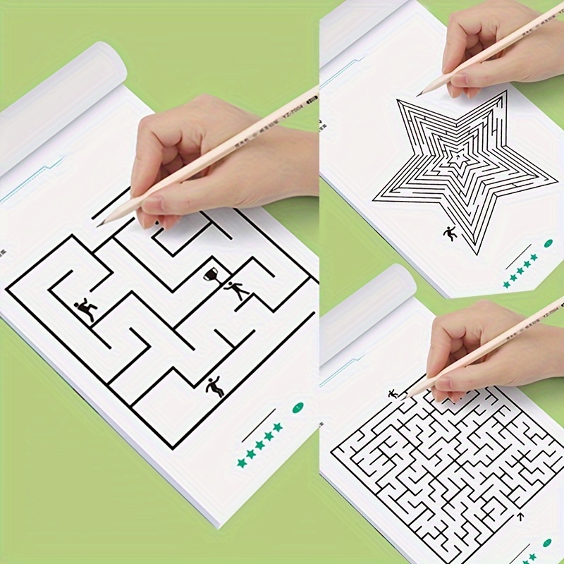 AliExpress Maze Training Book, Used to Improve Concentration, a Puzzle Game Designed to Enhance Students' Thinking and Attention, an Intellectual Development Toy, a Fun Holiday Gift, a Maze Game Book., view 6
