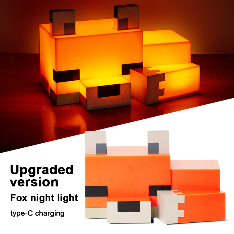 AliExpress MC Game Cute Fox Night Light Soft Orange Glow Officially Licensed Decor And Desk Lamp For Gaming Room Or Kids And Tween Bedroom, view 2