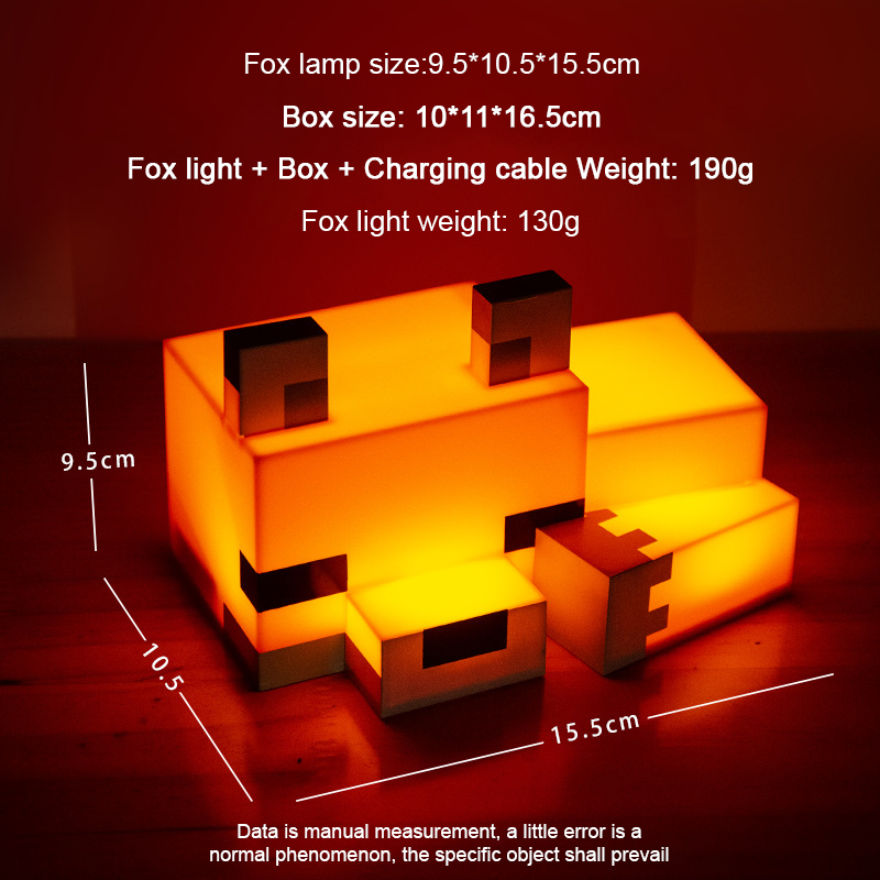 AliExpress MC Game Cute Fox Night Light Soft Orange Glow Officially Licensed Decor And Desk Lamp For Gaming Room Or Kids And Tween Bedroom, view 4