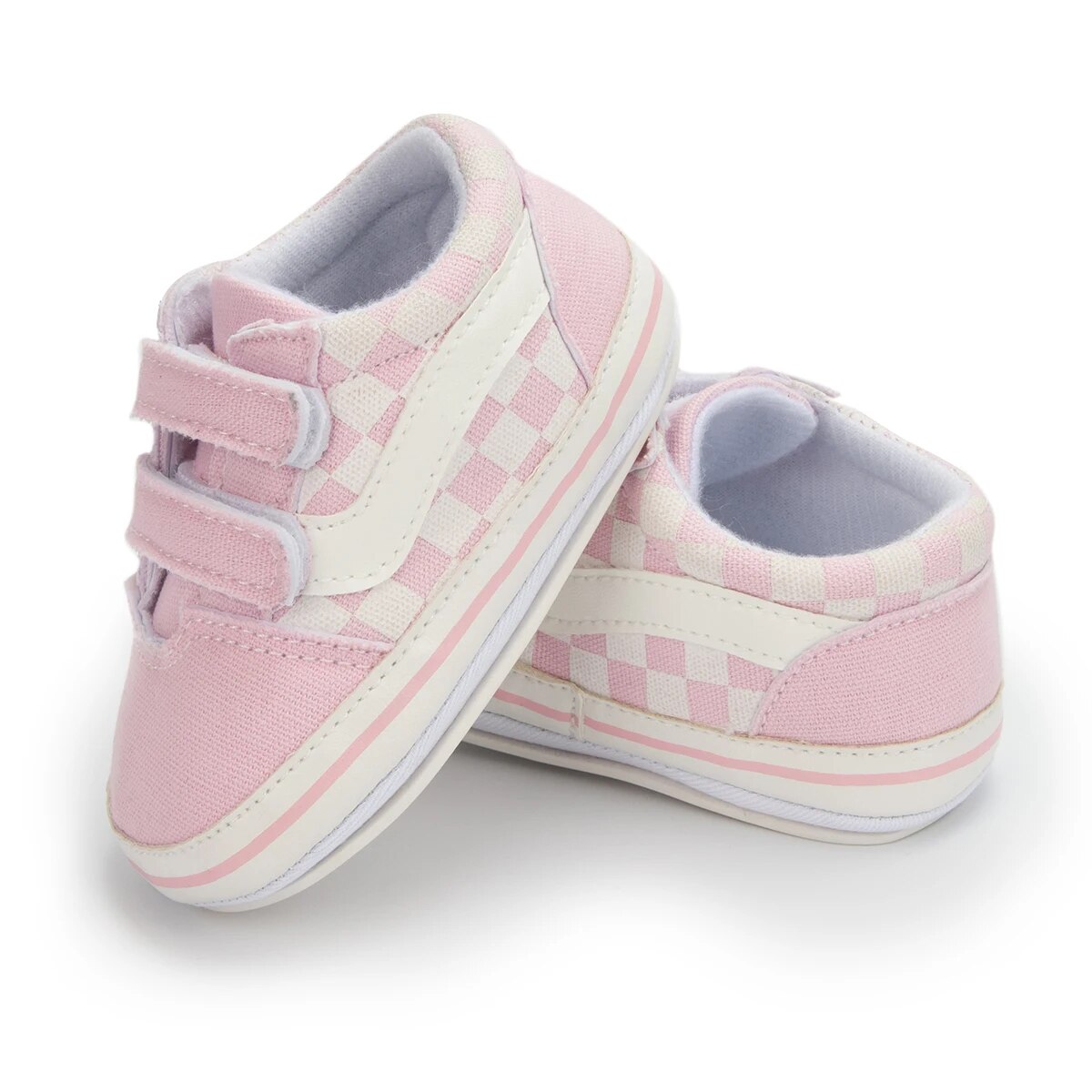AliExpress Meckior Baby Boy Girl Shoes Canvas Sneakers Non-slip Rubber Sole Plaid Streaks First Walkers Infant Baby Unisex Casual Shoes, view 5