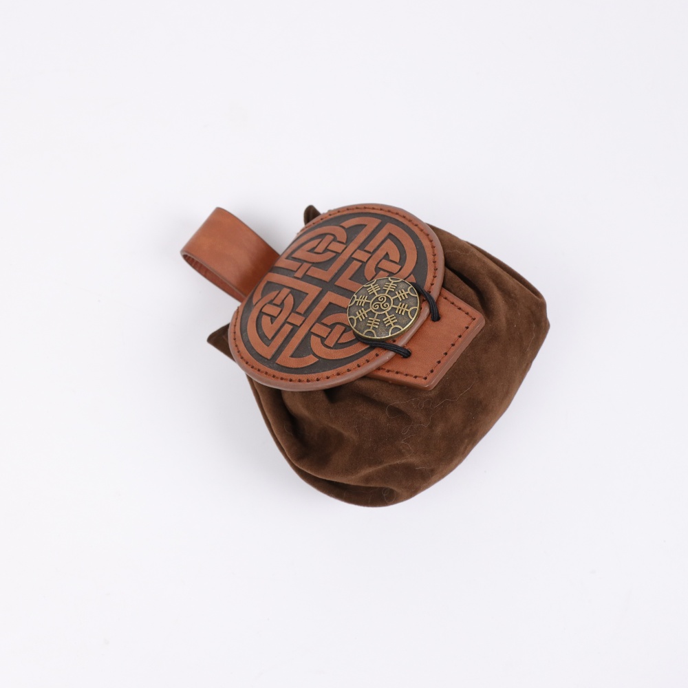 AliExpress Medieval Embossed Faux Leather Belt Bag, Retro Renaissance Portable Waist Pouch Coin Purse Dice Bag For LARP Ren Faire, view 4