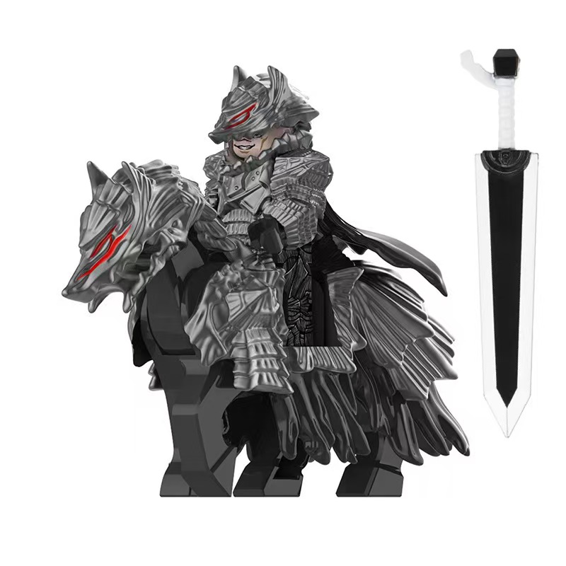 AliExpress Medieval Round Table Knights Assemble Compatible Bricks Berserk Guts Puzzle Action Figures Model Building Blocks Doll Toy Gifts, view 2