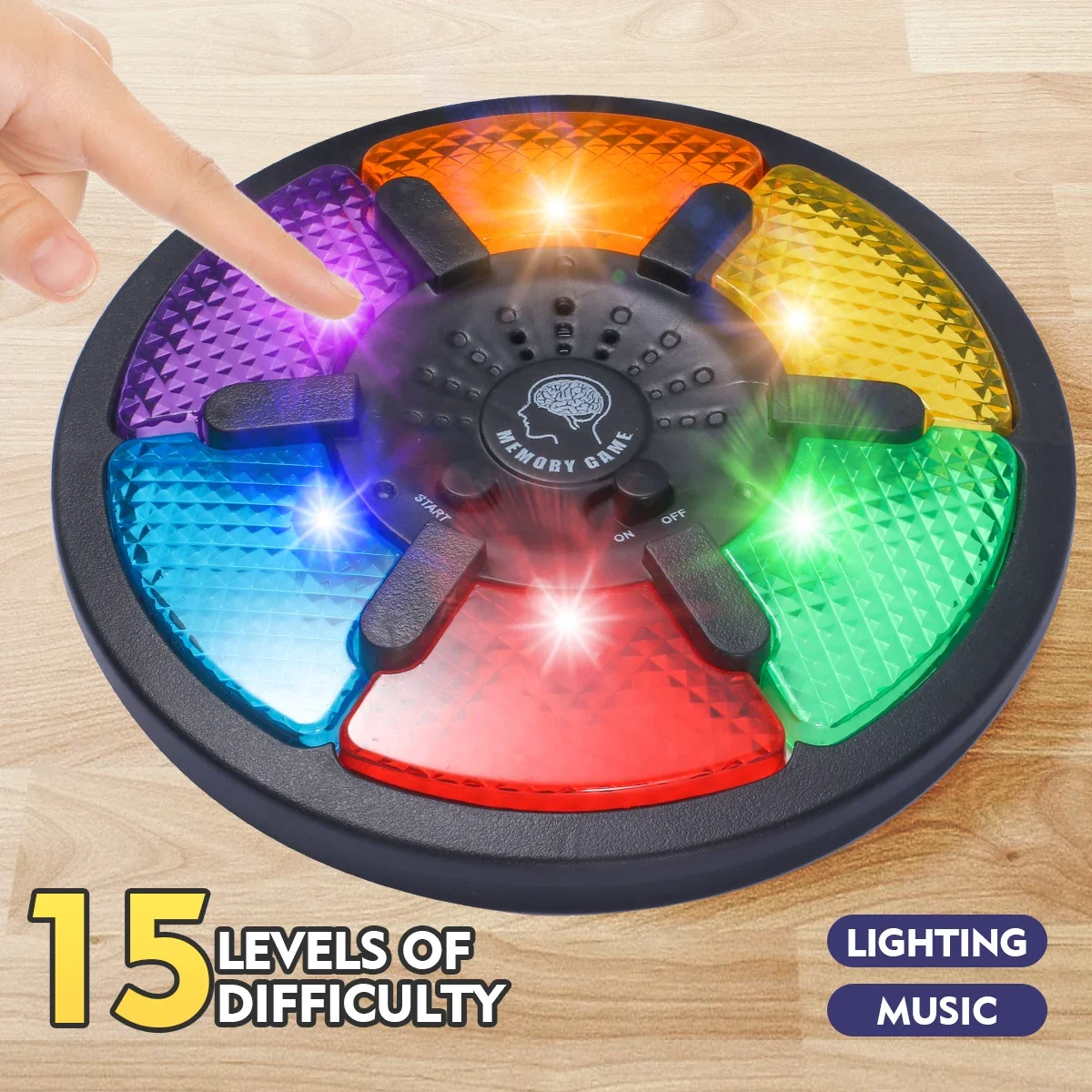 AliExpress Memory Game Machine Handheld Electronic Memory Game with Light and Sound Puzzles Creative Interactive Game Toys Memory Training, view 6