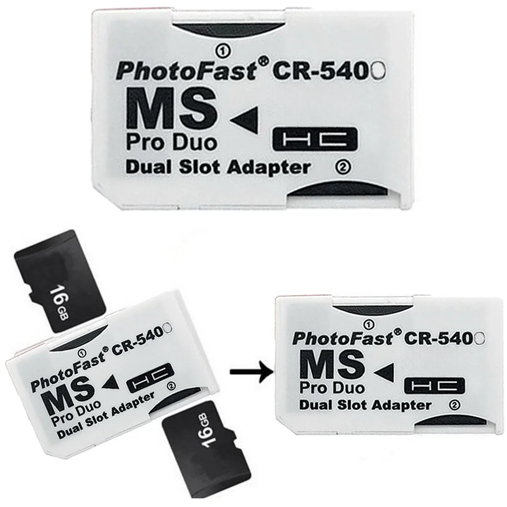 AliExpress Memory Stick Pro Duo Card Reader Memory SD Card Adapter TF Flash Card for PSP 1000/2000/3000 Card Dual 2 Slot Adapter Convert, view 3