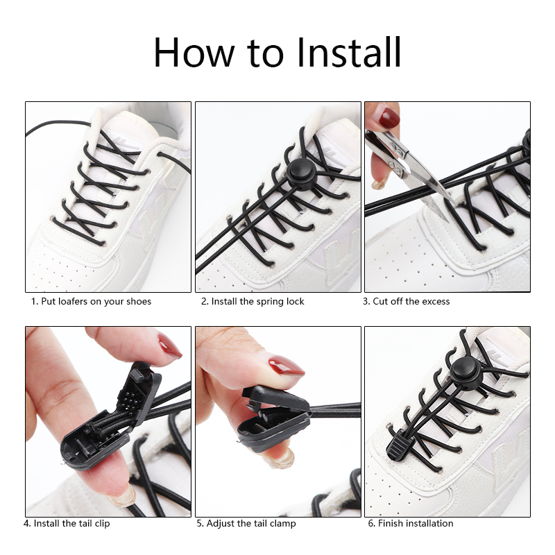 AliExpress Elastic No-Tie Shoelaces with Spring Button, view 6