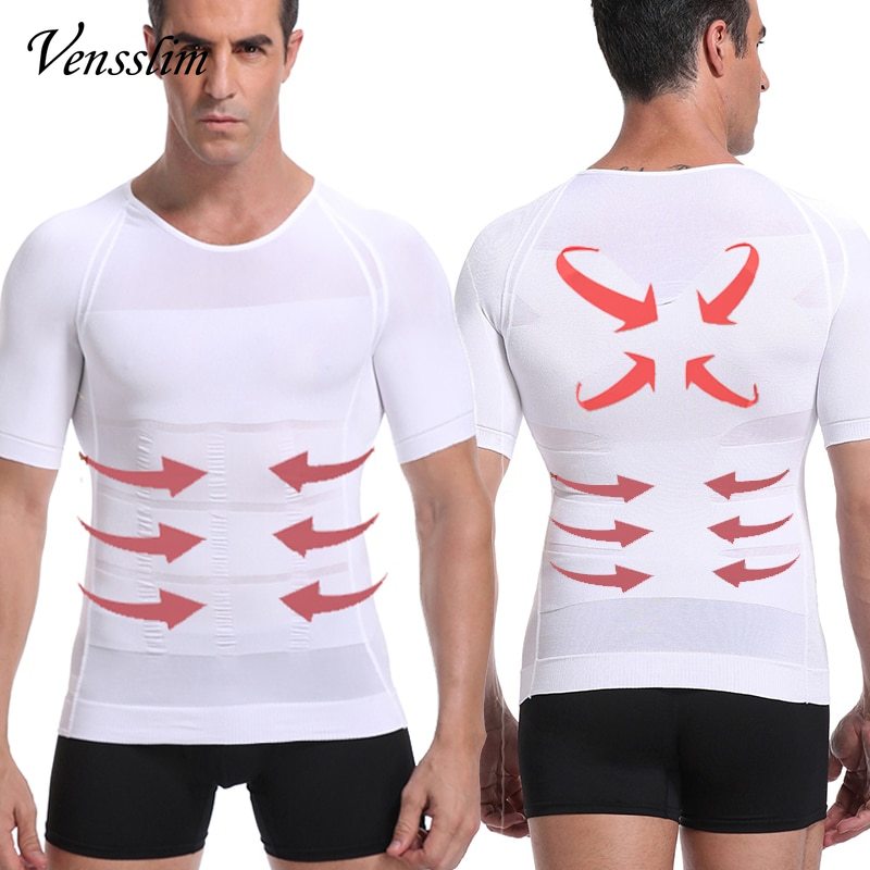 AliExpress Men Body Shaper Slimming Compression Shirts Gynecomastia Undershirt Seamless Waist Trainer Muscle Belly Weight Loss Shapewear