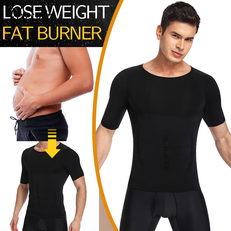 AliExpress Men Body Shaper Slimming Compression Shirts Gynecomastia Undershirt Seamless Waist Trainer Muscle Belly Weight Loss Shapewear, view 5