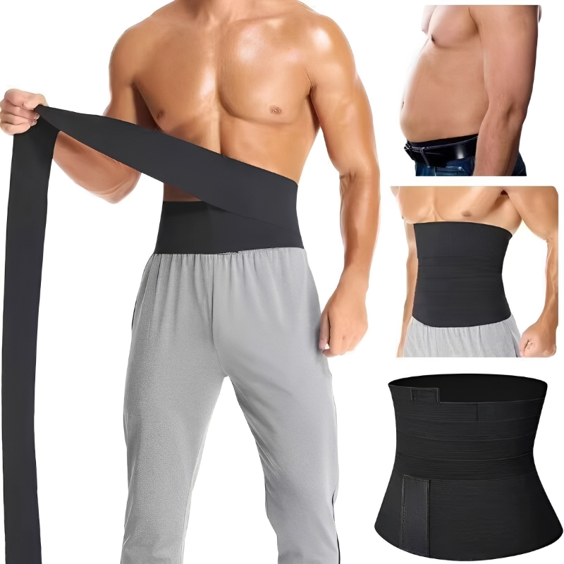 AliExpress Men Neoprene Sauna Sweat Waist Trainer Wrap Belt Tummy Control Slimming Body Shaper Fat Burn Weight Loss Corset, view 4