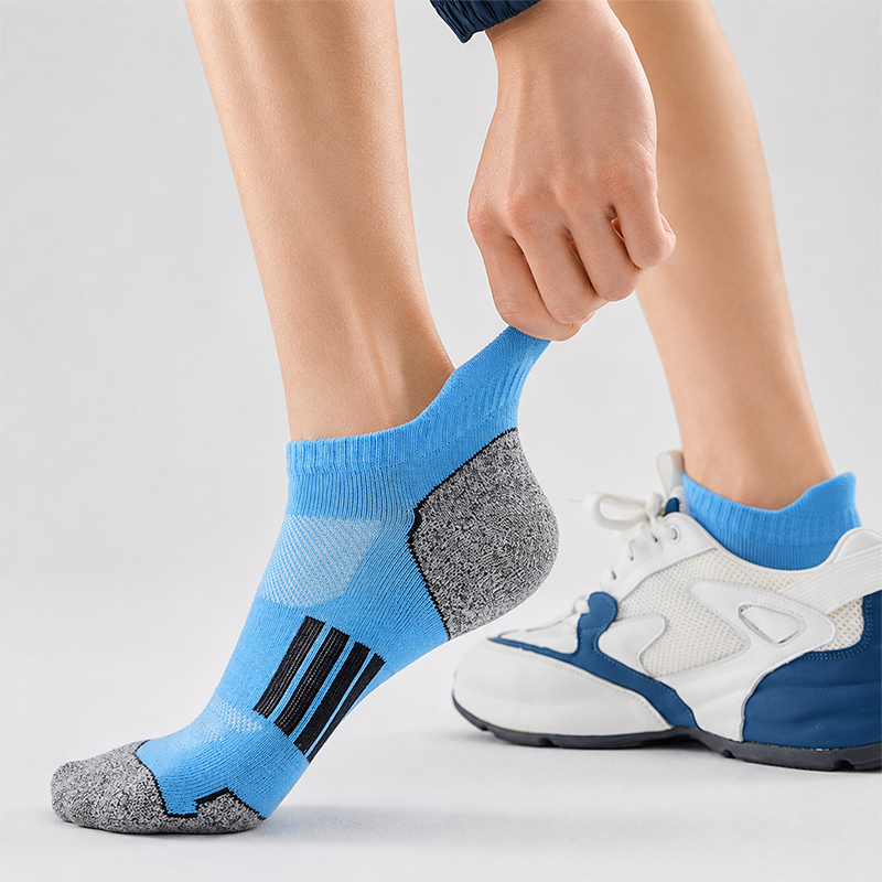 AliExpress Men's Athletic Ankle Socks Breathable Mesh Cushioned Low Cut Running Sports Sock High Quality Comfortable Fashionable Short Sox, view 4