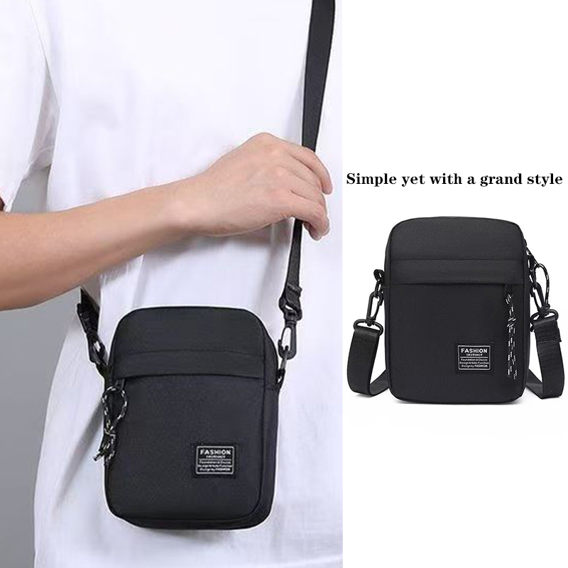 AliExpress Men's Bag, Available in Single Shoulder or Cross-Body Design, Suitable for Daily Use During School. Made of Nylon Material.