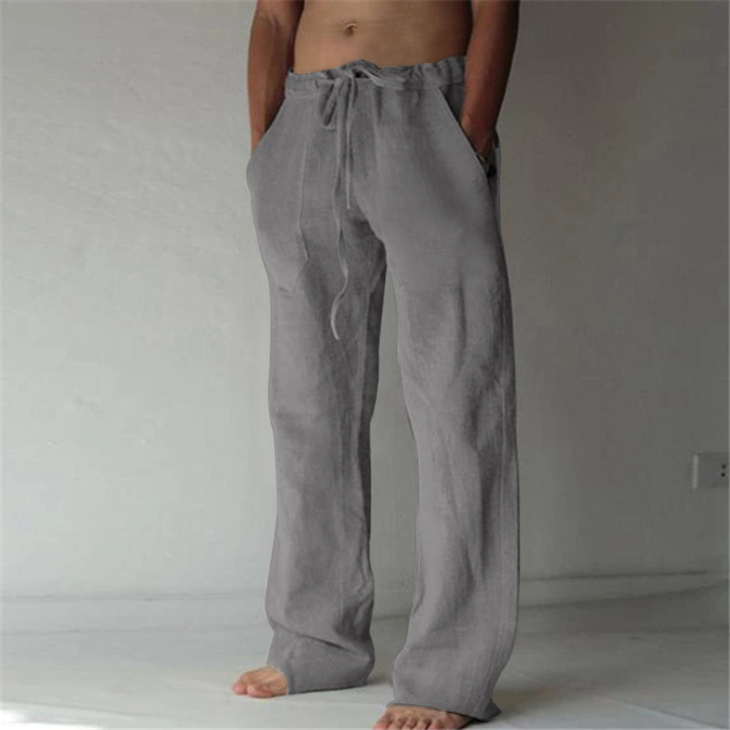 AliExpress Men's Soft Linen-Style Drawstring Pants, view 2