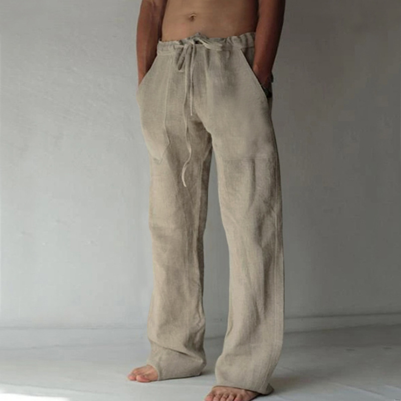AliExpress Men's Soft Linen-Style Drawstring Pants, view 3