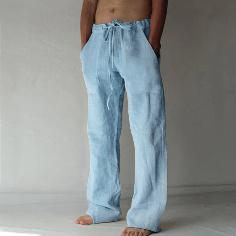 AliExpress Men's Soft Linen-Style Drawstring Pants, view 4