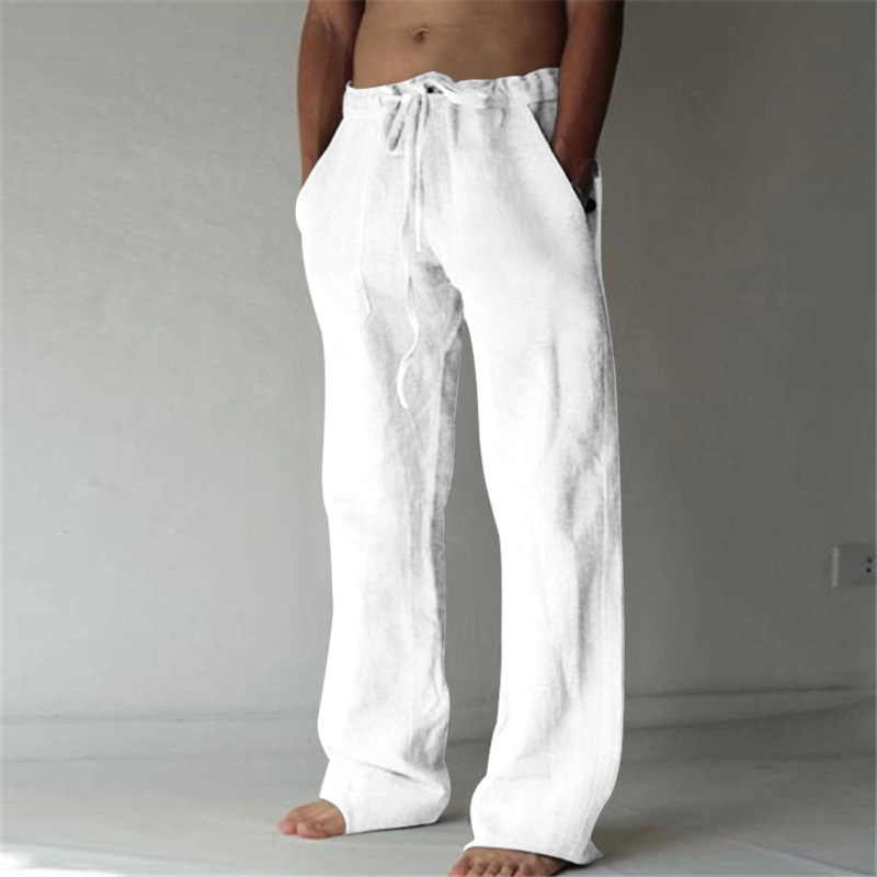 AliExpress Men's Soft Linen-Style Drawstring Pants, view 5