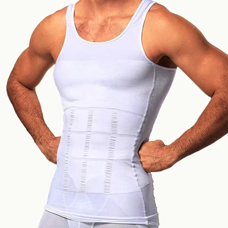 AliExpress Men's Compression Body Shaper Tank Top, Slimming Vest Abs Abdomen Slim Gym Workout Tummy Control Compression Tank Top Shapewear, view 2