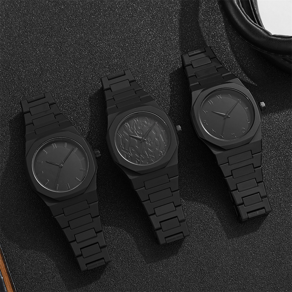 AliExpress Men's Black Large-Dial Quartz Watch