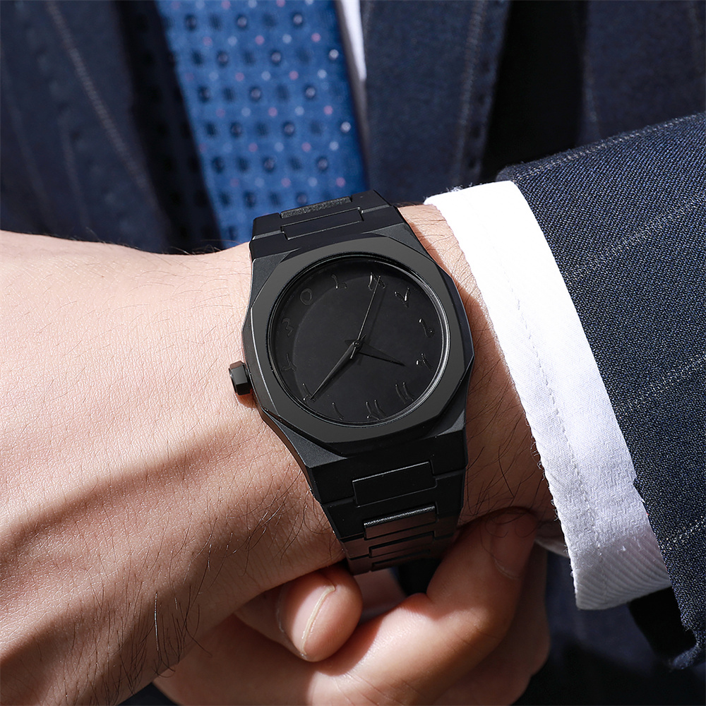 AliExpress Men's Black Large-Dial Quartz Watch, view 3