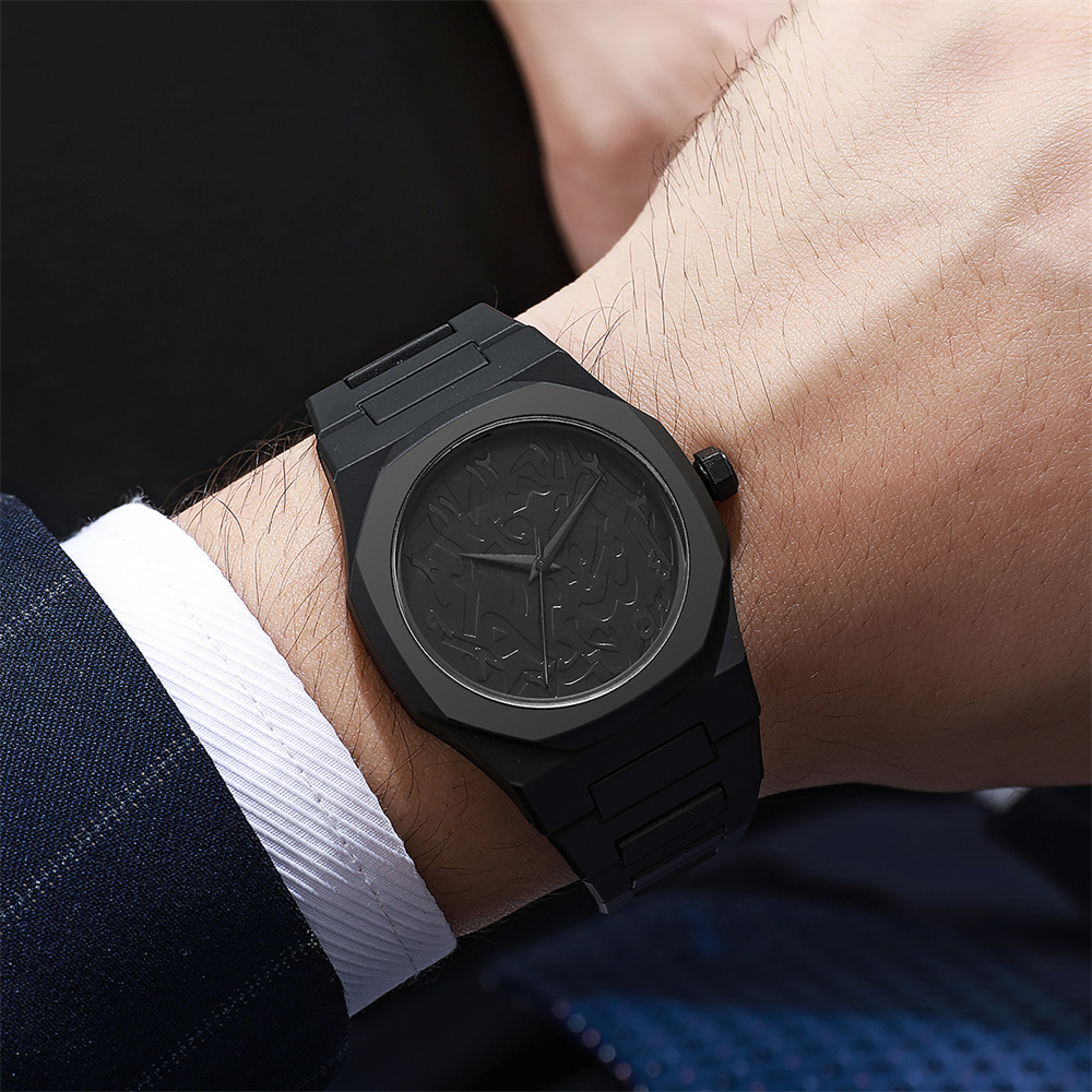 AliExpress Men's Black Large-Dial Quartz Watch, view 4