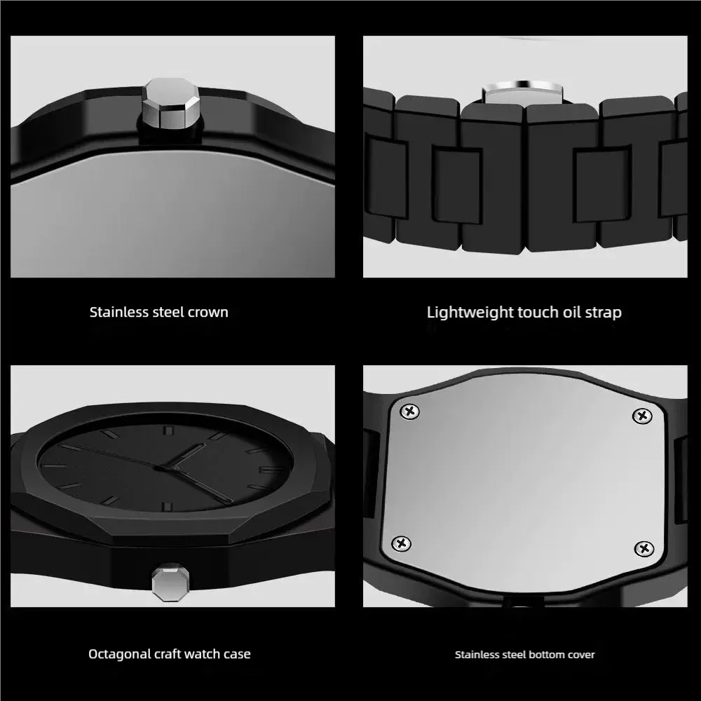 AliExpress Men's Black Large-Dial Quartz Watch, view 6