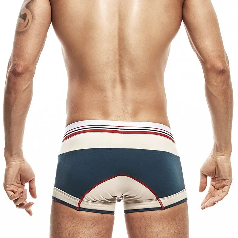 AliExpress Men's flat angle underwear, cotton medium low waist slim fit contrasting color, U-shaped raised bag, sexy