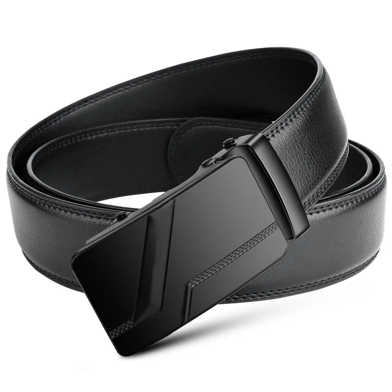 AliExpress Men's High-Quality Belt 110cm 120cm 130cm Luxury Belt, Black Men's Automatic Buckle Jeans Men's Belt Suit Belt, view 3