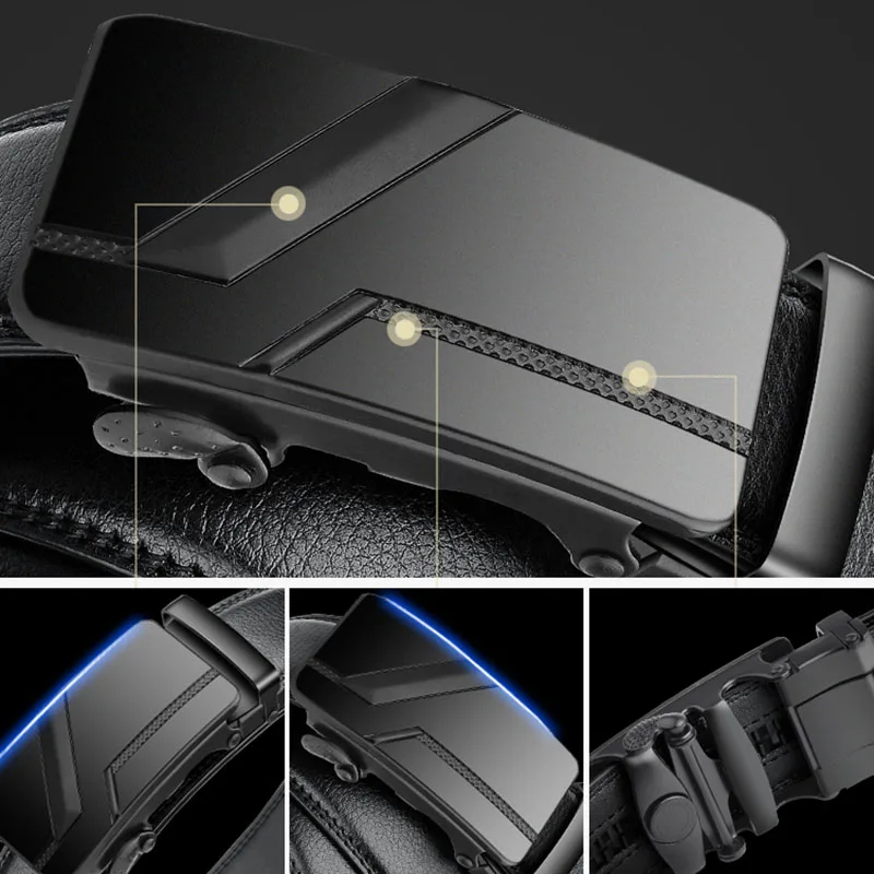 AliExpress Men's High-Quality Belt 110cm 120cm 130cm Luxury Belt, Black Men's Automatic Buckle Jeans Men's Belt Suit Belt, view 5