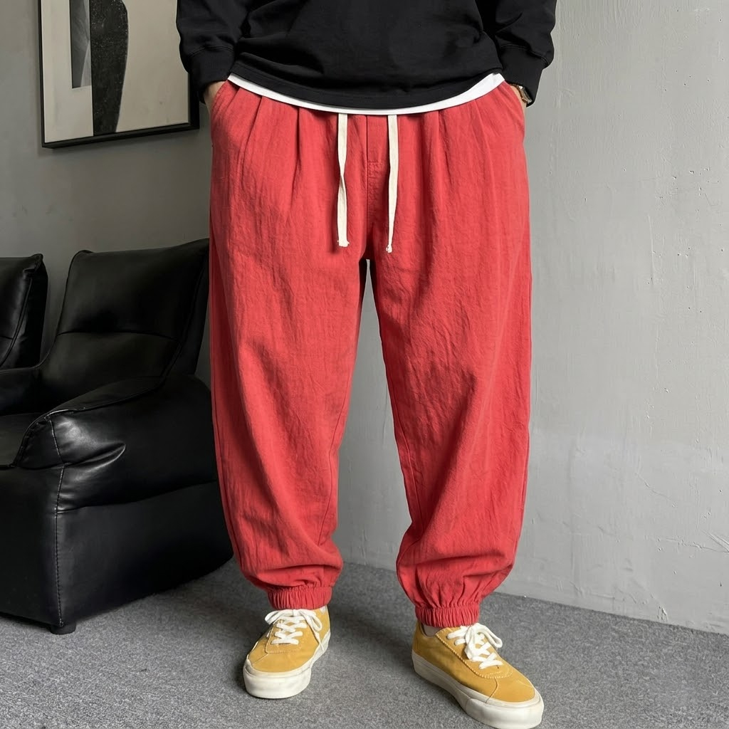 AliExpress Men's Loose-Fit Drawstring Harem Joggers, view 3