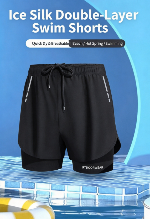 AliExpress Men's Quick Dry Close Fitting Sports Swim Trunks Elastic Stretch Comfortable Swim Shorts Bathing Suit for Beach Pool Hot Spring, view 3