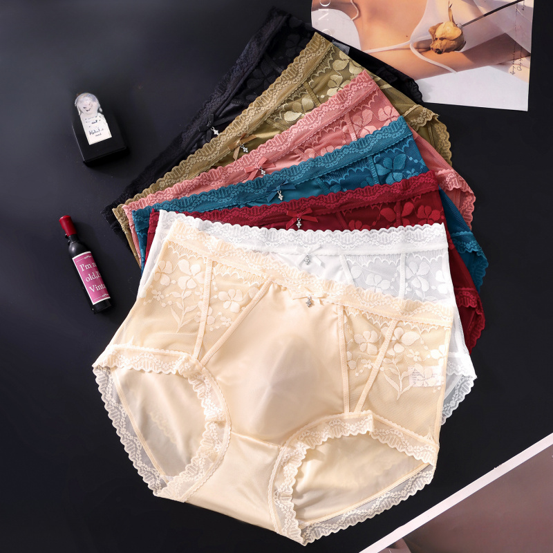 AliExpress Men's Satin Floral Lace Briefs with Rhinestone Bow Decor 3D Seamless Pouch mid Rise High Elastic Ultra Smooth Scalloped Trim Mal, view 2