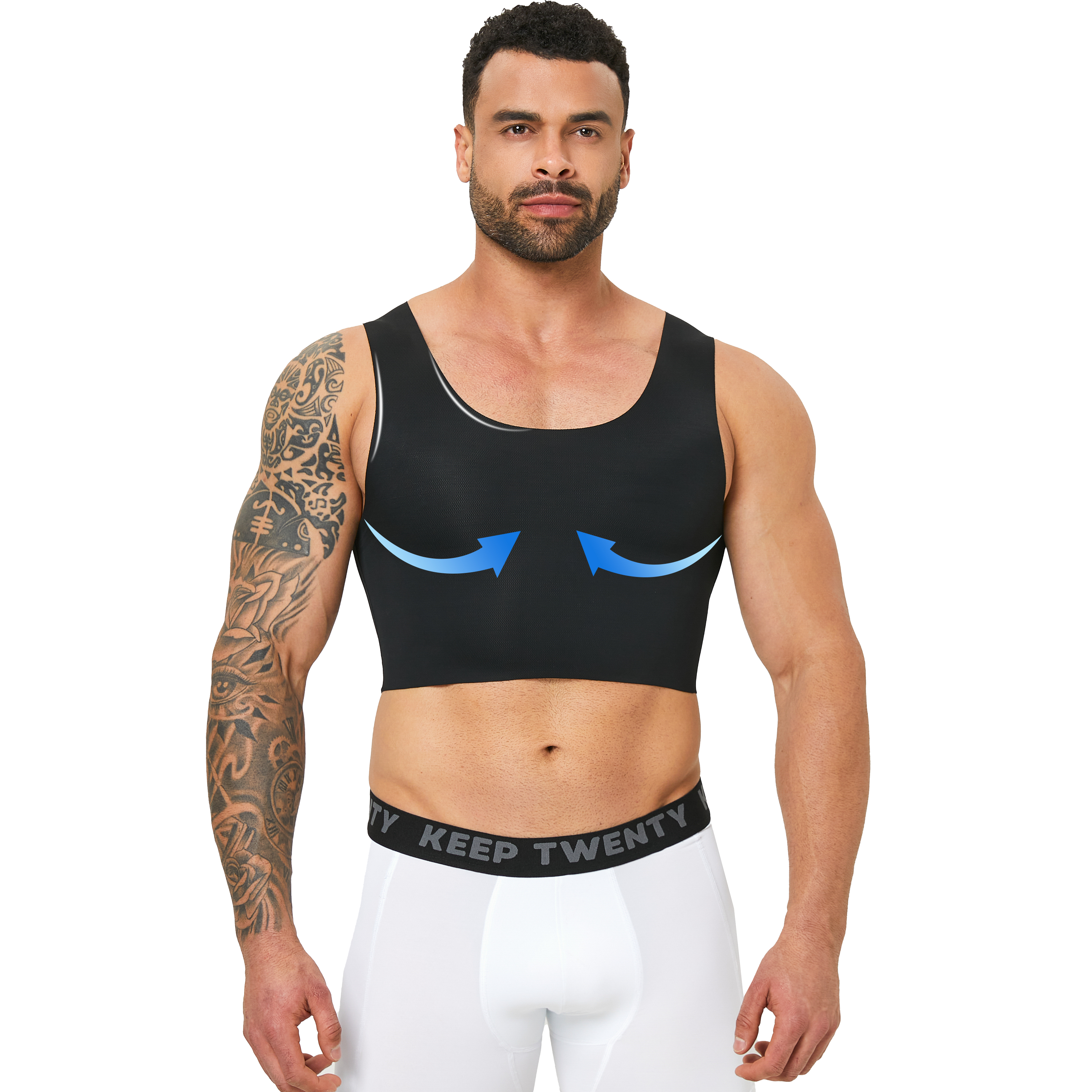 AliExpress Men's Seamless Compression Tank Top - Breathable Muscle Shirt for Workout & Everyday Wear, Inner Vest for Crossdresser