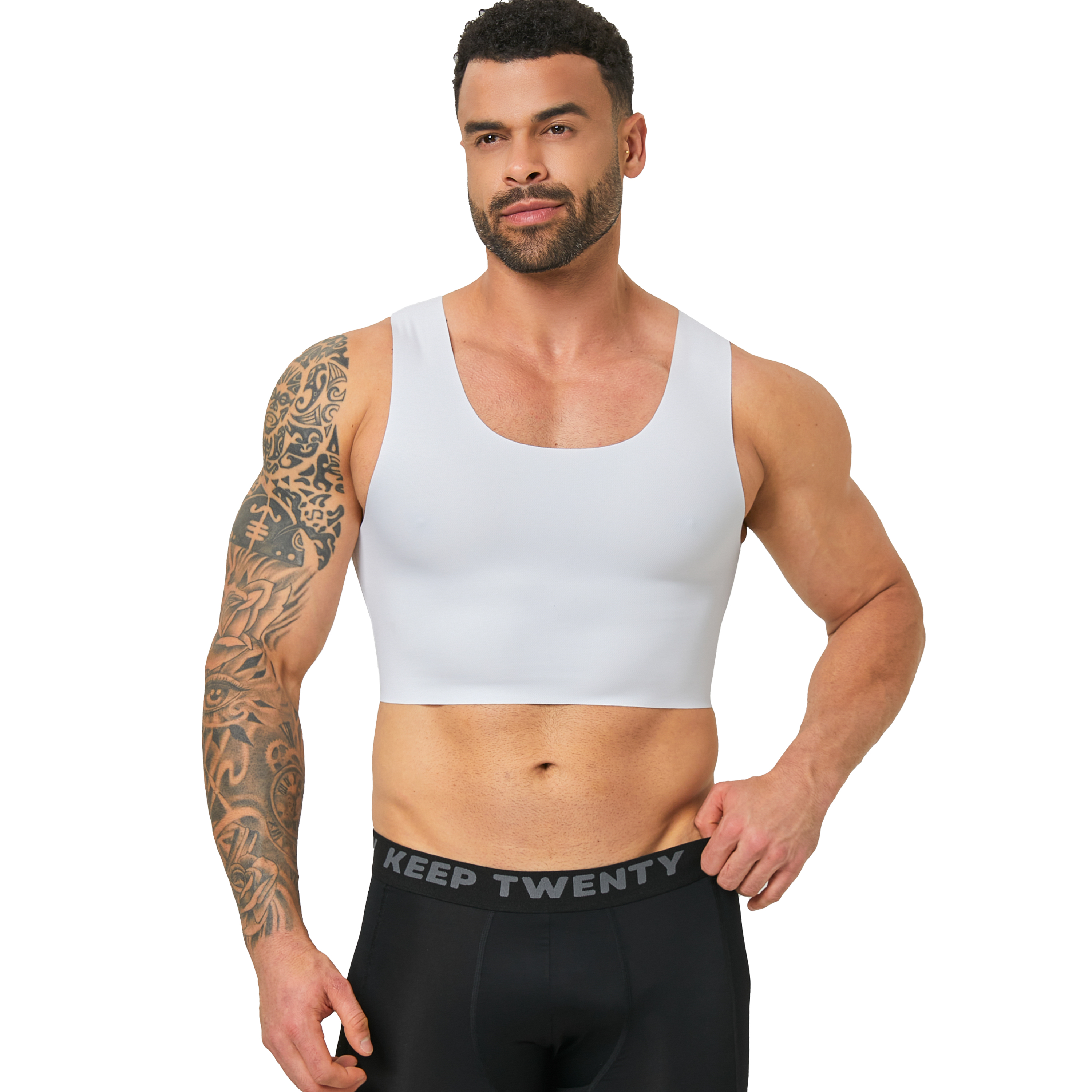 AliExpress Men's Seamless Compression Tank Top - Breathable Muscle Shirt for Workout & Everyday Wear, Inner Vest for Crossdresser, view 3
