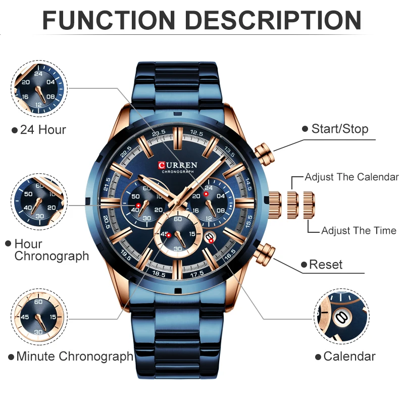 AliExpress Men's Six-Hand Calendar Quartz Watch, view 6