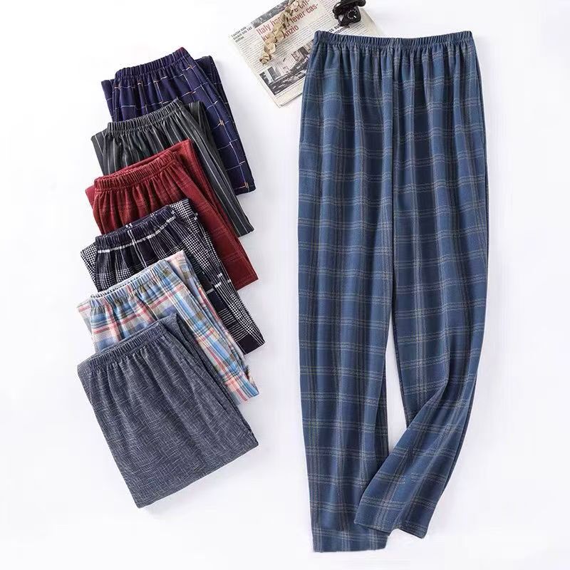 AliExpress Men's Stylish Summer Pajama Pants, Thin Home Pants, Loose Breathable Air-Conditioned Pants with Elastic Waist