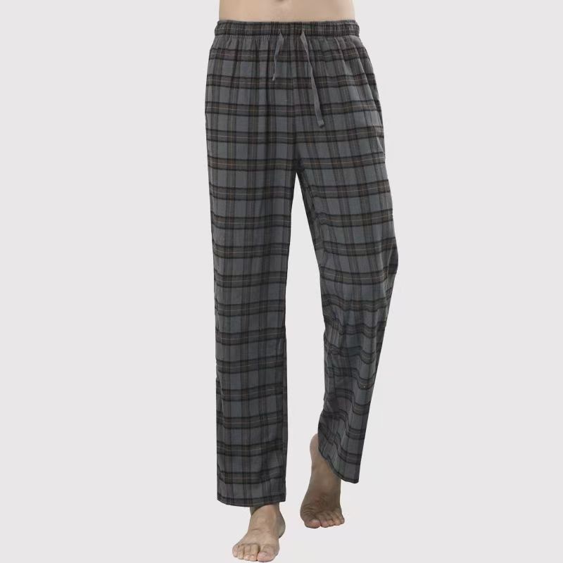AliExpress Men's Stylish Summer Pajama Pants, Thin Home Pants, Loose Breathable Air-Conditioned Pants with Elastic Waist, view 2