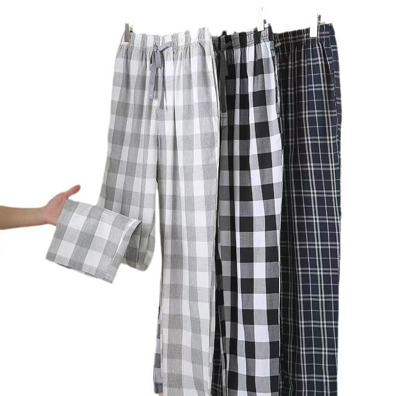 AliExpress Men's Stylish Summer Pajama Pants, Thin Home Pants, Loose Breathable Air-Conditioned Pants with Elastic Waist, view 3