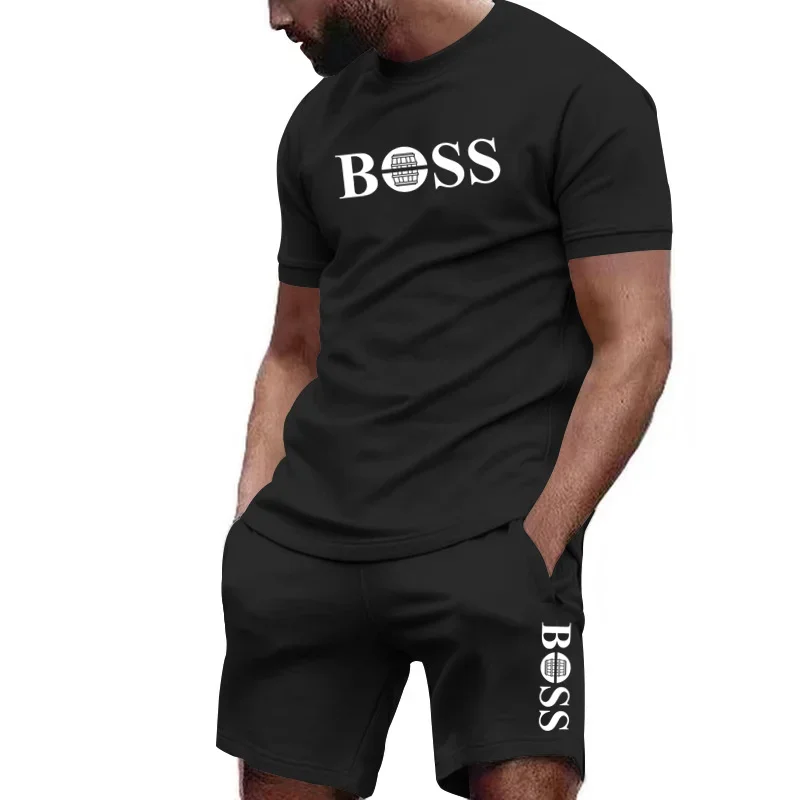 AliExpress Men's two-piece sportswear short sleeved T-shirt and pants set running and fitness sportswear 2026 summer big discount, view 5