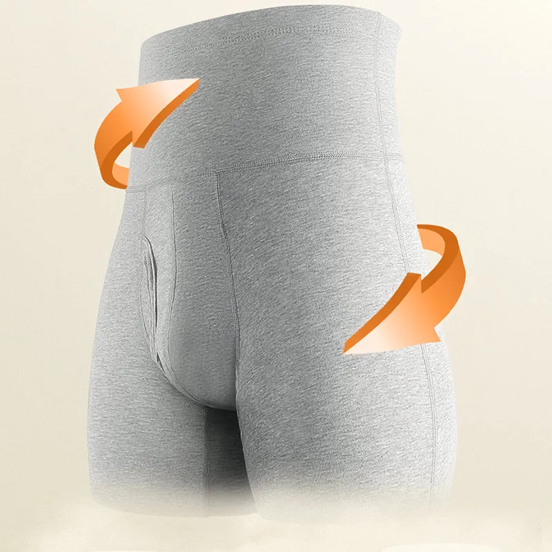 AliExpress Men's underwear Men's cotton high waist belly large size lengthening anti-wear leg plus fat warm sports boxer shorts, view 4