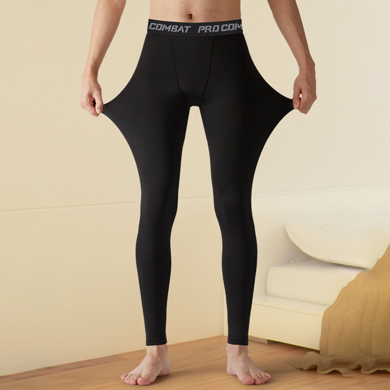 AliExpress Men's Winter Thermal Underwear Fleece Compression Pants Stay Warm and Comfortable During Sports and Running Activities, view 4