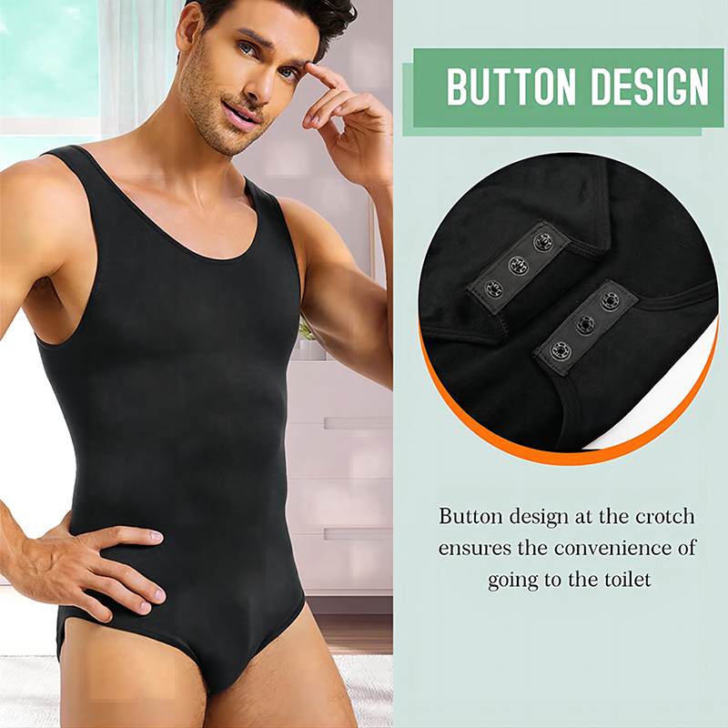 AliExpress Men Shapewear Bodysuit Tummy Control Abdomen Compression Slimming Bodysuit Sleeveless Open Crotch Undershirt Full Body Shaper, view 3