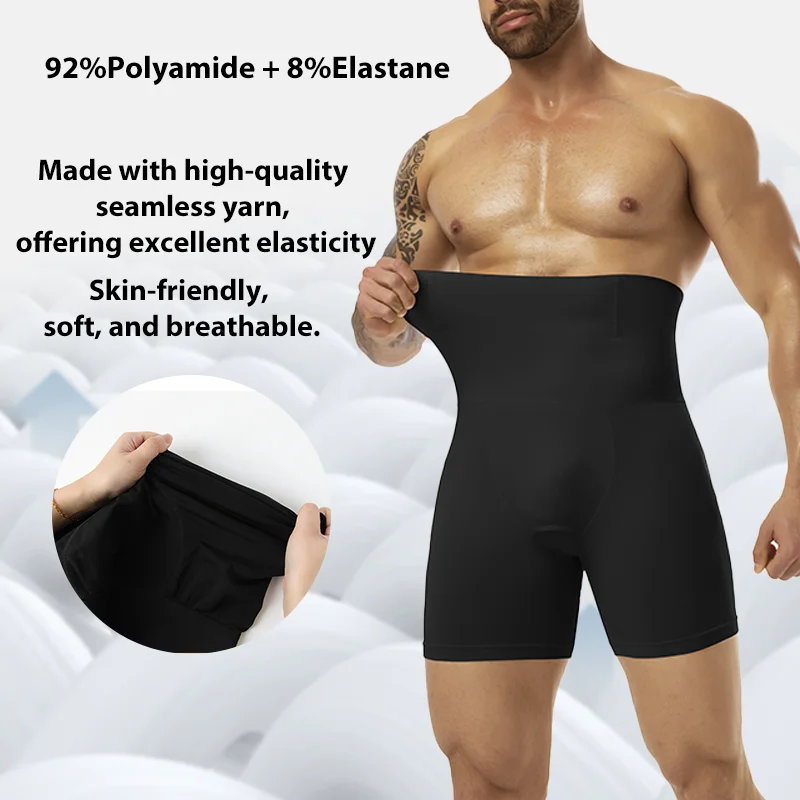 AliExpress Men Slimming Brief High Waist Breathable 3D Pouch Underwear Tummy Control Boxer Belly Flat Shapewear Pant Compression Shorts, view 5