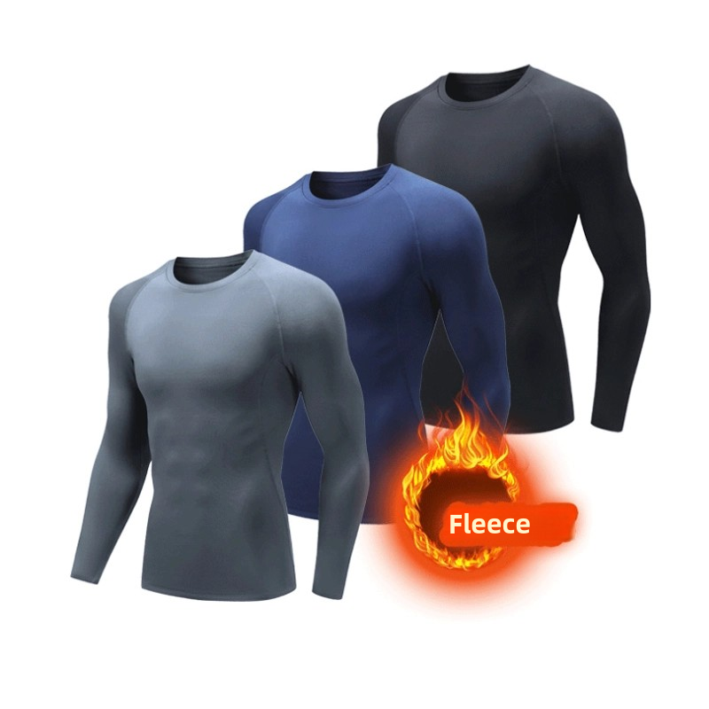 AliExpress Men Undershirts Men's Winter Thermal Underwear Thin Fleece Elastic Compression Fitness For Winter Sports First Layer Wear