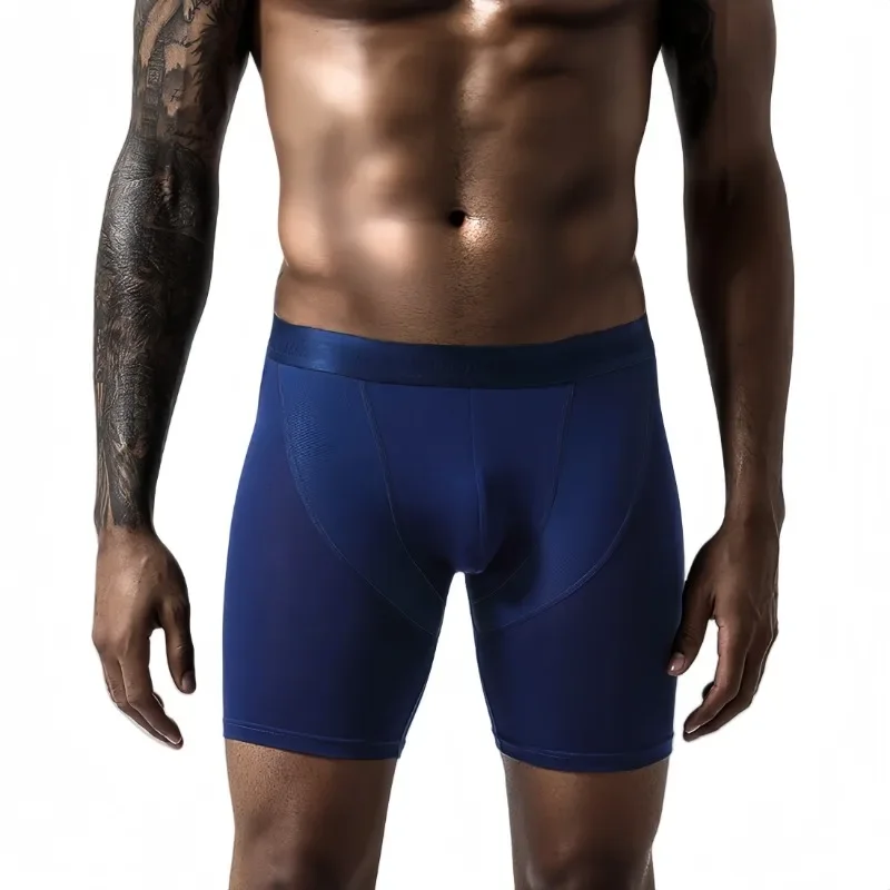 AliExpress Men Underwear Breathable Quick Drying Boxer Briefs Extended Length Skinny Fit Men Trunks Sport Boxers for Running Fitness