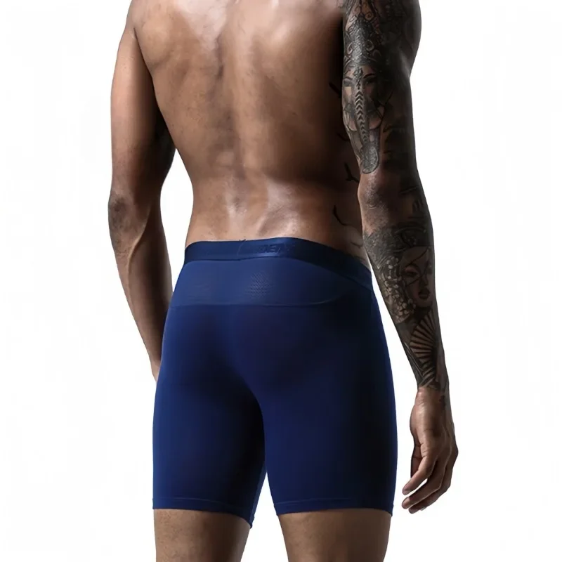 AliExpress Men Underwear Breathable Quick Drying Boxer Briefs Extended Length Skinny Fit Men Trunks Sport Boxers for Running Fitness, view 2