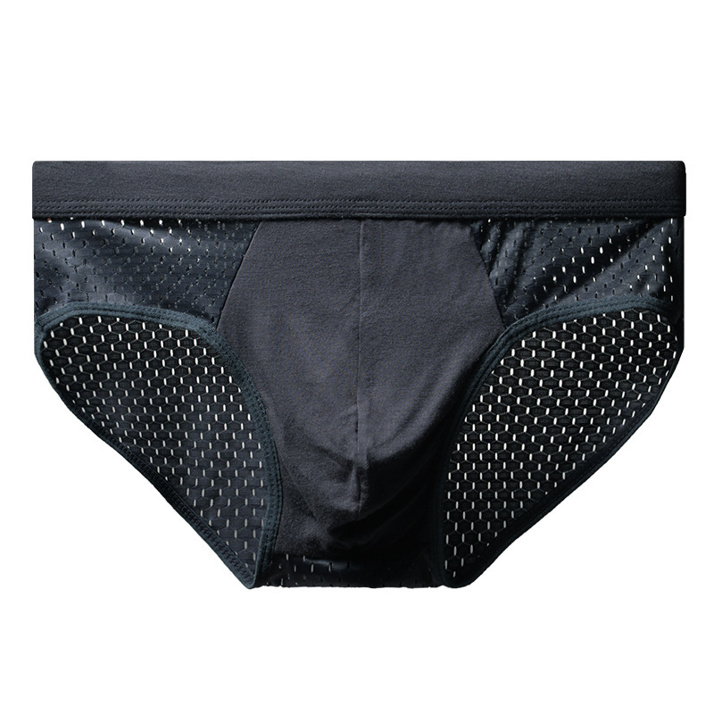 AliExpress Men Underwear Male Thin Breathable Triangle Panties for Men's Ice Silk Briefs Mesh Sexy Square Corner Pants for men's Shorts, view 3