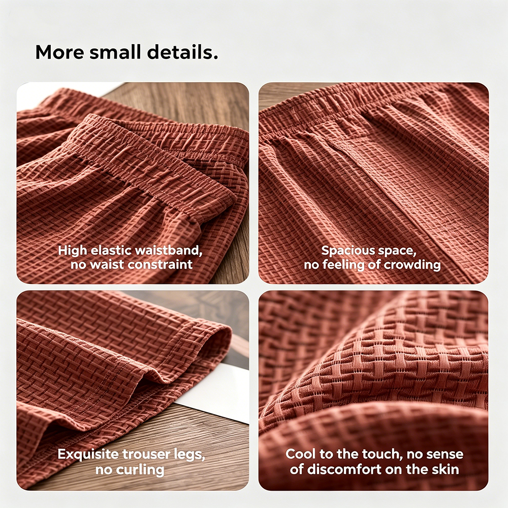 AliExpress Mens Aro Pants Ice Silk Cool-Feeling Loose Breathable Boxer Briefs Men Seamless Boxer Shorts Male Underwear Man Pajama Pants, view 3