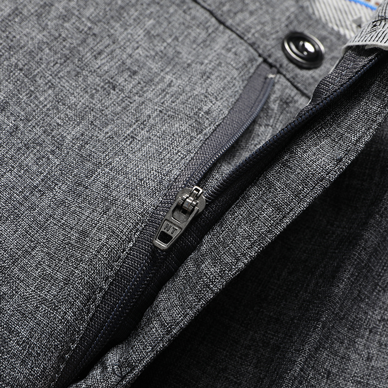 AliExpress Mens Trousers Business Casual Pants Summer Autumn Dress Straight Pants Elastic Black Grey Loose Formal Pants, view 5